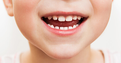 Closeup of young child's smile