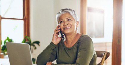 Woman talking on the phone