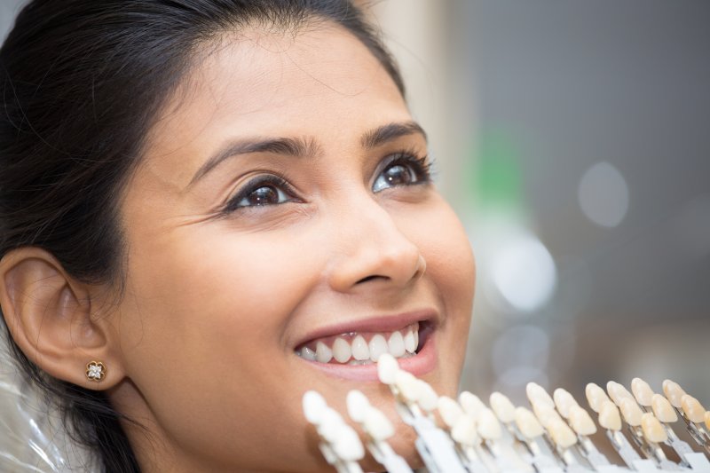 Woman getting dental veneers