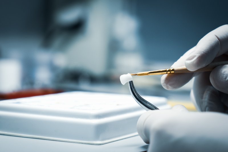 a technician preparing same-day dental crowns in Bristol